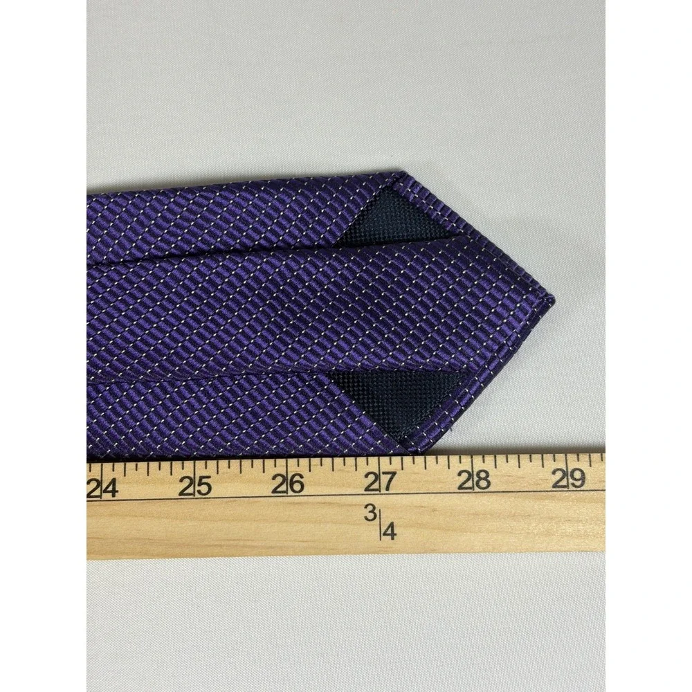 Nautica Silk‎ Tie Purple Geometric Micro Pattern Mens Necktie Preppy Corporate